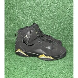Nike Air Jordan Kids 6.5Y Womens Size 8 True Flight‎ Shoes Black Gold 343795-017